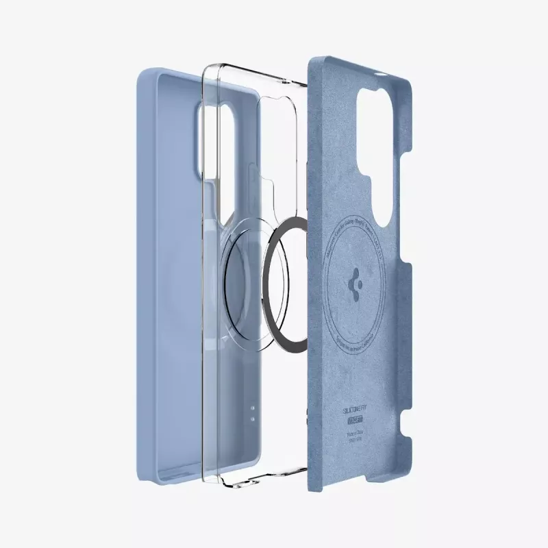Cover Spigen Galaxy S25 Ultra Silicone Fit MagFit Saphirblau
