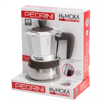 Moka-Kanne Pedrini MyMoka induction Braun Edelstahl