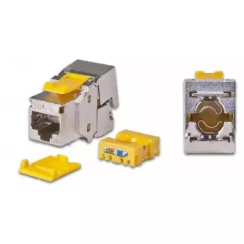 Keystone-Modul Wirewin WKS JACK KAT6A STP EA 12 RJ-45 flach metallisch gelb