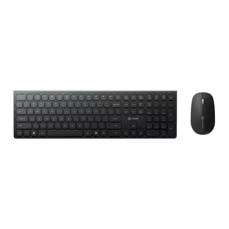 Tastatur-Maus-Set ALOGIC ASKBT3WC — Full-Size RF Wireless + Bluetooth, Schwarz