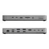Laptop-Dock / Port-Replikator ALOGIC TB4DU4 — Kabelgebundenes Thunderbolt, 96 W, SD-/MicroSD-Kartenleser, 3,5 mm, Aluminium/ABS