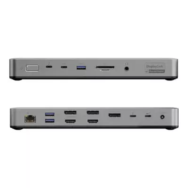 Laptop-Dock / Port-Replikator ALOGIC TB4DU4 — Kabelgebundenes Thunderbolt, 96 W, SD-/MicroSD-Kartenleser, 3,5 mm, Aluminium/ABS