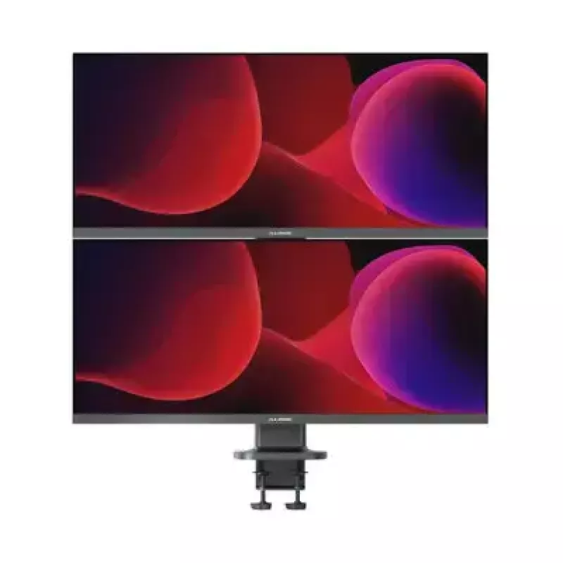 Monitorhalterung ALOGIC ED34VMSSGR Klemmstativ für Bildschirme bis 34 Zoll, Dual-Display, 12 kg Kapazität, grau