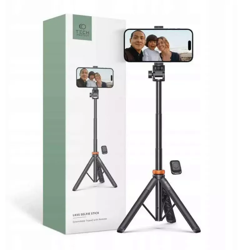 Selfie-Stick-Stativ Tech‑Protect L035 — verstellbare Höhe, leichter tragbarer Halter