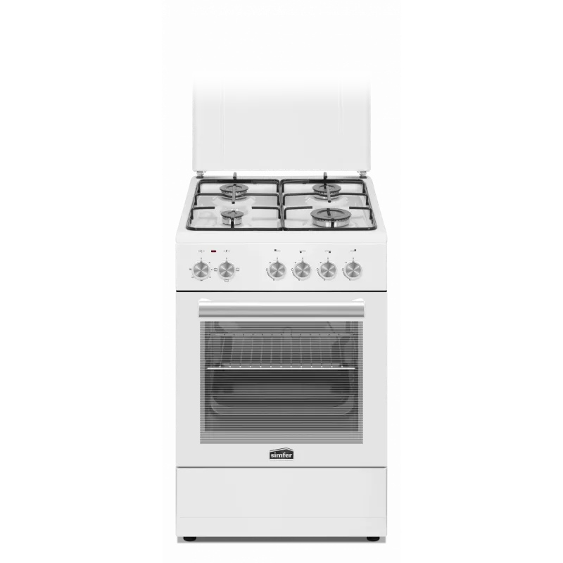 Simfer | Herd | 4403SERBB | Kochfeldtyp Gas | Ofentyp Elektrisch | Weiß | Breite 50 cm | Elektronische Zündung | Tiefe 55 cm | 48 L