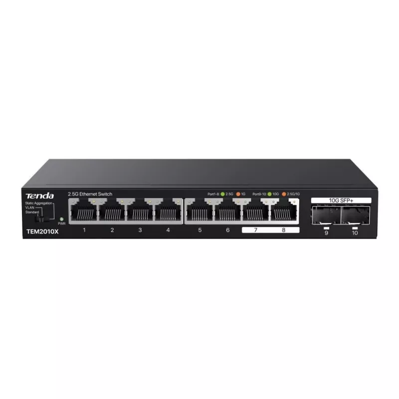 Tenda TEM2010X Netzwerk-Switch 2.5G Ethernet (100/1000/2500) Desktop Schwarz