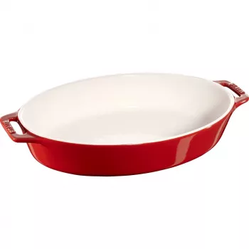 Staub Ovale Keramikplatte - 2,3 l, Rot