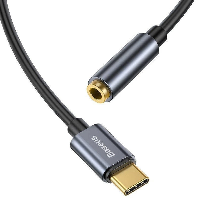 Baseus L54 Audio-Adapter USB-C + Miniklinke 3,5 mm (Schwarz+Grau)