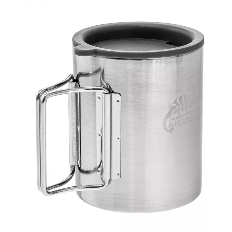 Helikon Thermobecher mit Deckel 250 ml Silber, Schwarz