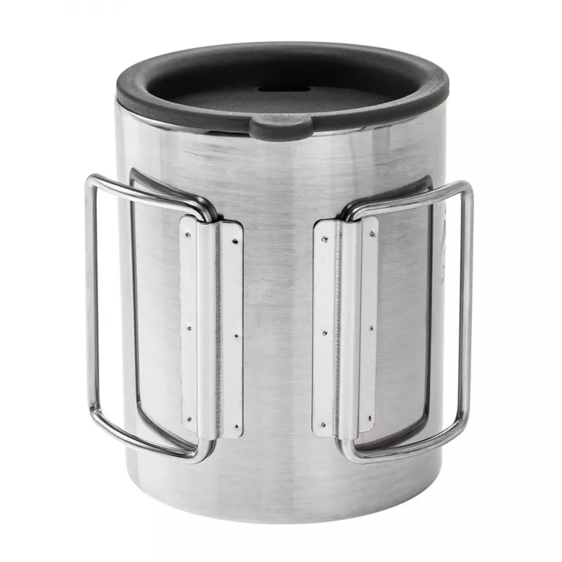 Helikon Thermobecher mit Deckel 250 ml Silber, Schwarz