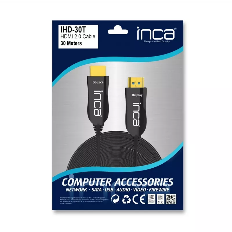 Cian Technology GmbH INCA HDMI-Kabel IHD-30T 2.0 Verbindungskabel 4K 30Hz 30m Retail - Kabel - Digital/Anzeige/Video