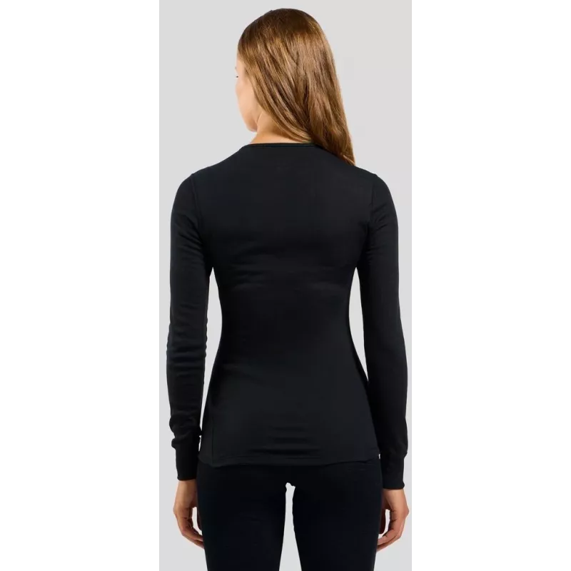 Odlo BL TOP Rundhalsausschnitt l/s ACTIVE WARM ECO Damen-T-Shirt, Größe S, schwarz