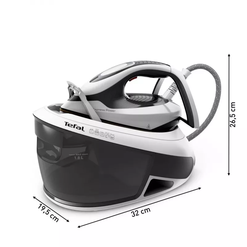 Tefal Express Power SV8130 2800 W 1,8 L Durilium AirGlide Autoclean-Bügelsohle Schwarz, Weiß