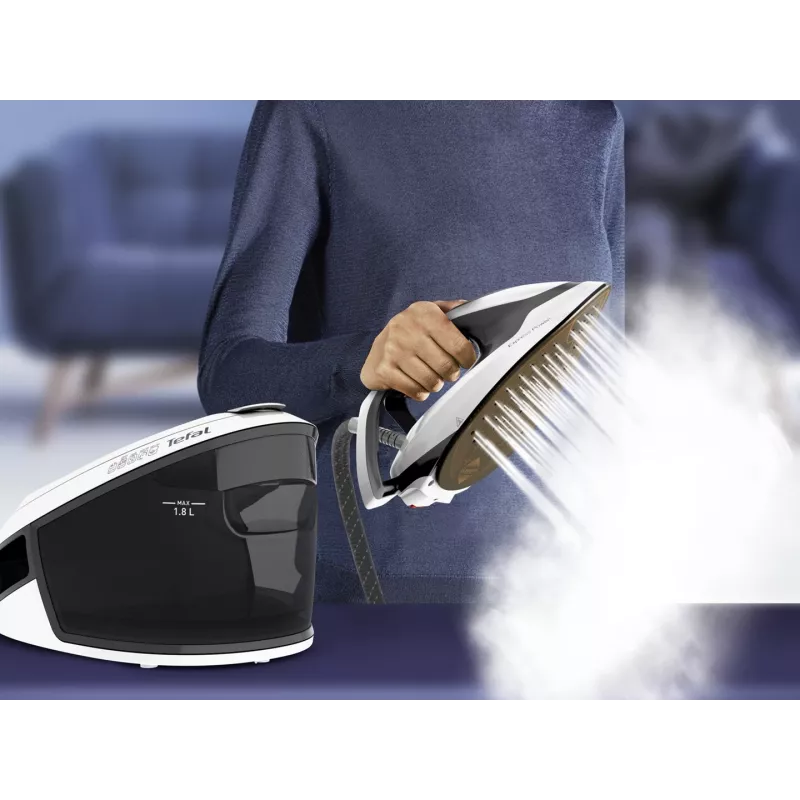 Tefal Express Power SV8130 2800 W 1,8 L Durilium AirGlide Autoclean-Bügelsohle Schwarz, Weiß