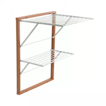 ARREDAMENTI KEVIN Wandmontierter Wäscheständer – 64 x 67 cm, Braun