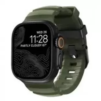 NOMAD Rocky Point Armband für Apple Watch 46mm/49mm Grün-Schwarz