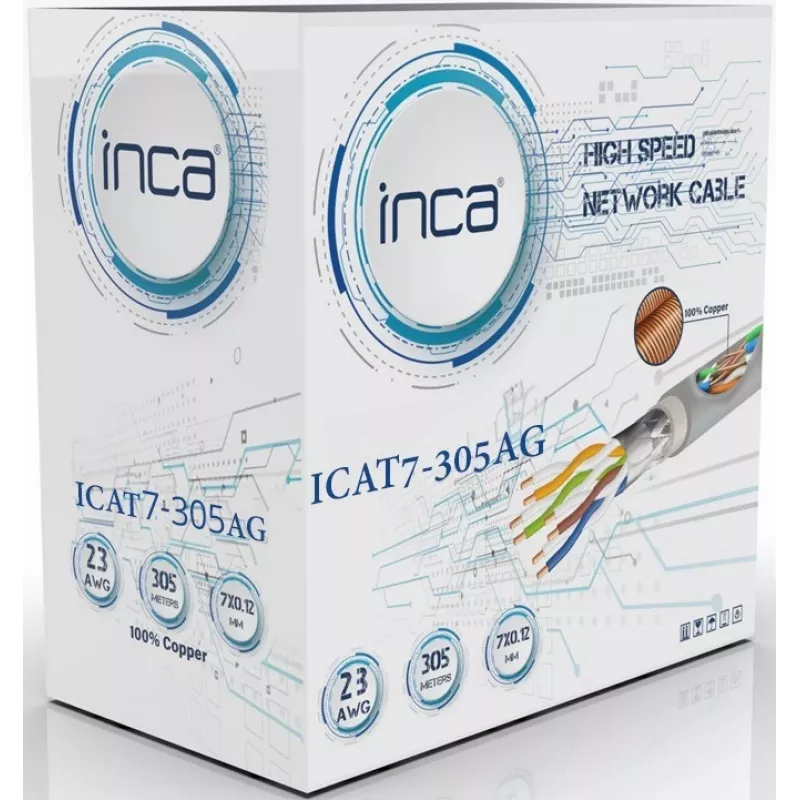 INCA Ethernetkabel ICAT7-305AG S/FTP1 23 AWG CAT7-Kabel - Kabel - Netzwerk