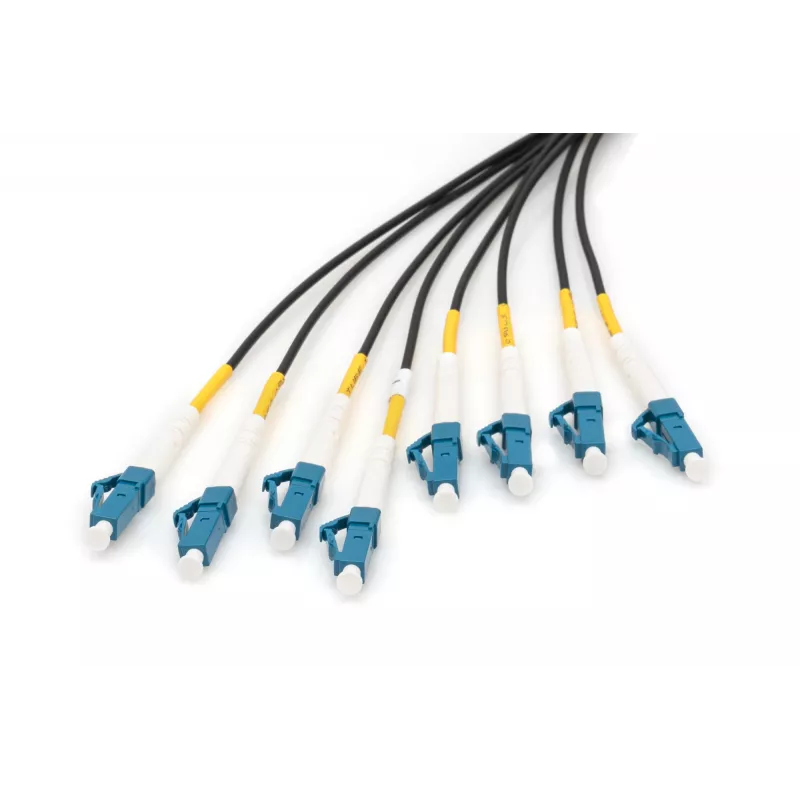 DIGITUS Vorkonfektionierte Fibre Optic Universal Breakout Cable, Singlemode OS2, 8 Fasern, LC/UPC - LC/UPC