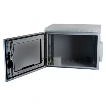 19-Zoll-Wandgehäuse IP55 EFB Elektronik 7U Glastür Tiefe 450 mm, Stahl geschweißt, IP55, Traglast 100 kg