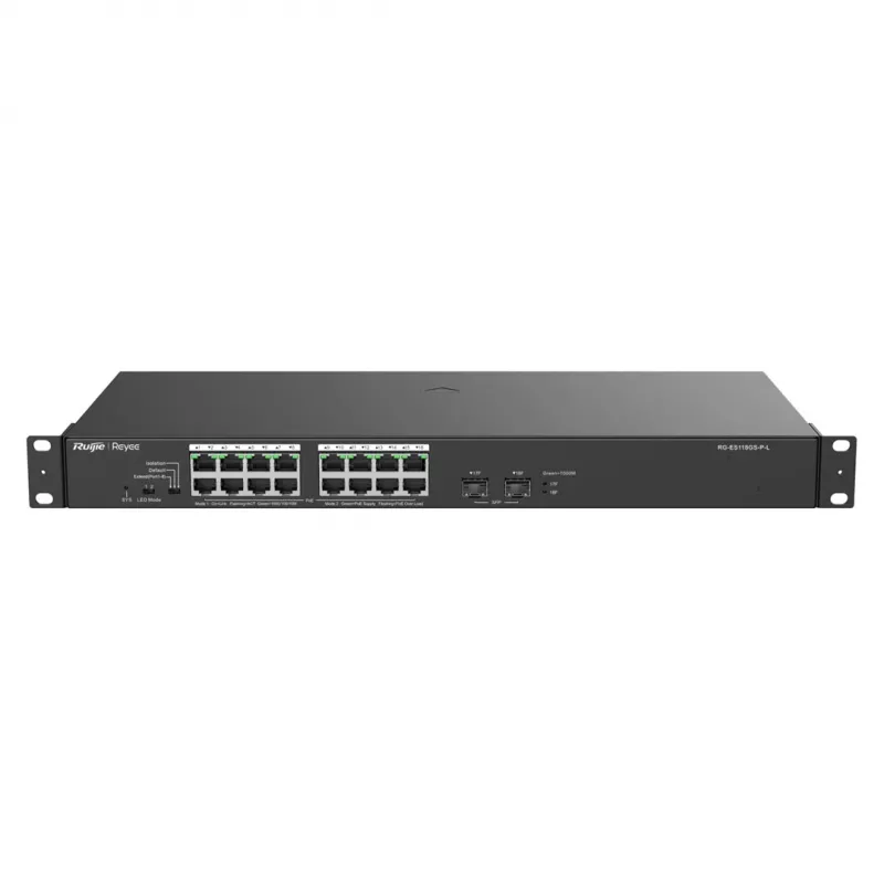 Reyee 16-Port 1000 Mbit/s + 2 Gigabit SFP-Ports, 16 der Ports unterstützen PoE/PoE+-Stromversorgung – Switch – 1 Gbit/s