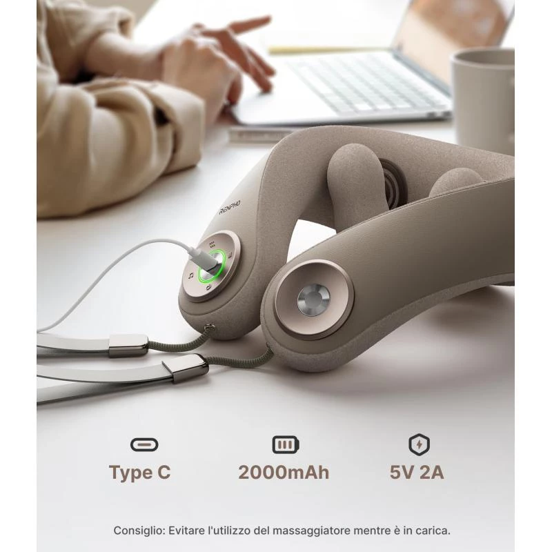 RENPHO R-L001 grau tragbarer elektrischer Nackenmassager
