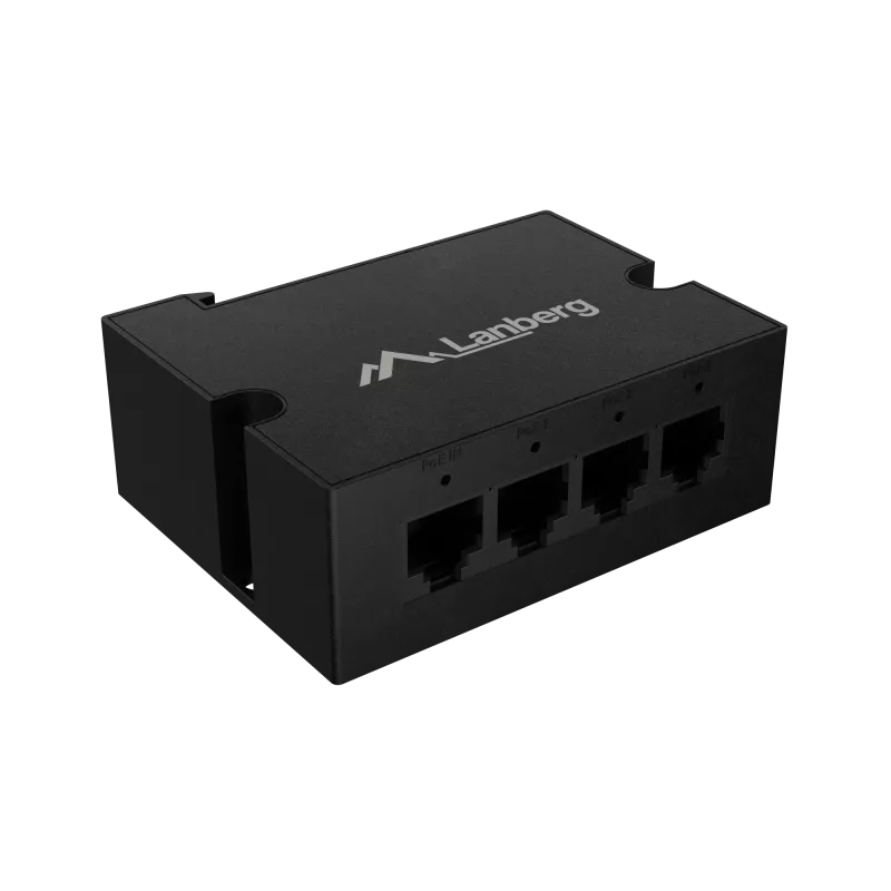 Switch Lanberg DIN-FE4-AT-30W 1XIN 3X Out 100MB POE Extender Fast Ethernet Din Rail AT 30W