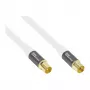 Antennenkabel SmartFLEX, IEC/Koax-Stecker auf Buchse, vergoldet, vierfach geschirmt, Schirmungsmaß 120 dB, Weiß, 1,5 m, Good Connections® (GC-M2042)