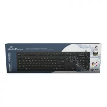 MediaRange kabelgeb. Hygiene-Tastatur,QWERTZ, IP68,1,5m, schwarz