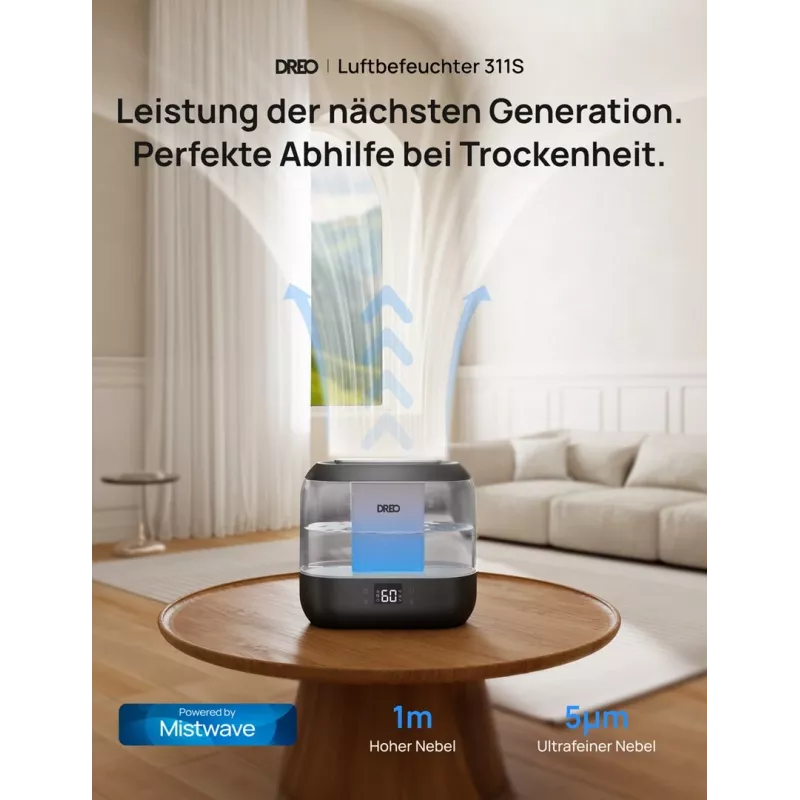 Dreo - Luftbefeuchter 420S 4L, 36h, 420 - Smart