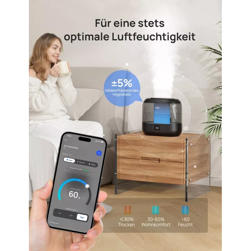 Dreo - Luftbefeuchter 420S 4L, 36h, 420 - Smart