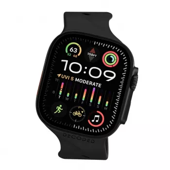 Decoded Silicone Ares Splice Band - Silikon-Armband für Apple Watch 44/46/49 mm (schwarz)