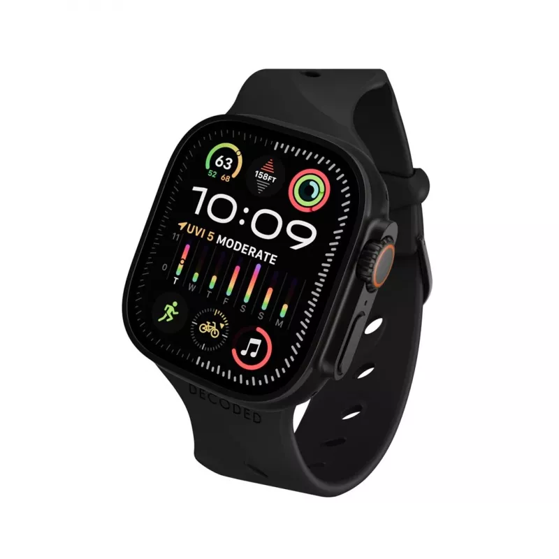 Decoded Silicone Ares Splice Band - Silikon-Armband für Apple Watch 44/46/49 mm (schwarz)
