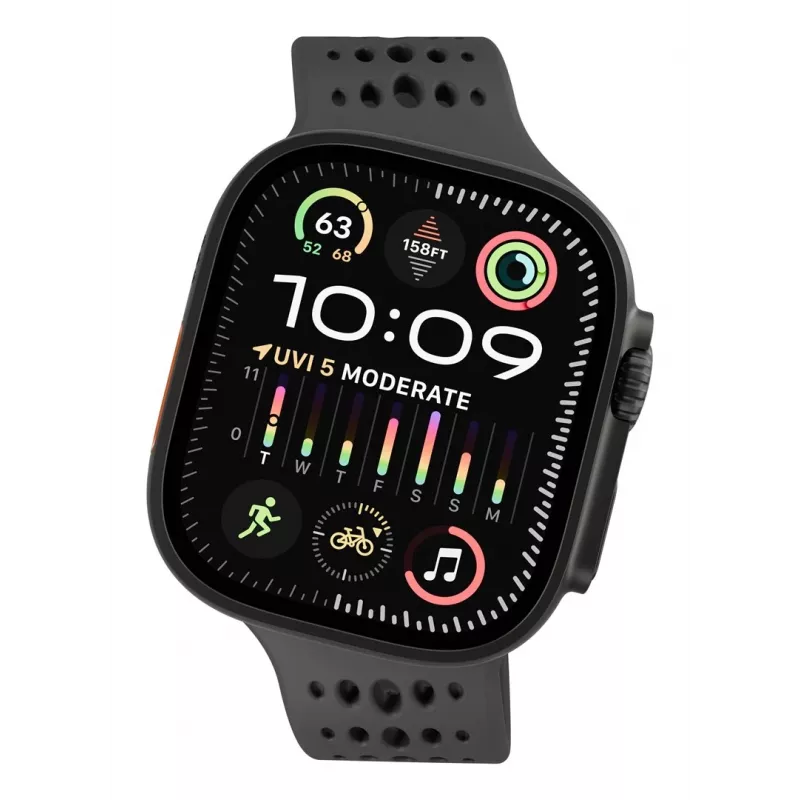 Decoded Silicone Ares O Band - Silikonarmband für Apple Watch 44/46/49 mm (schwarz)