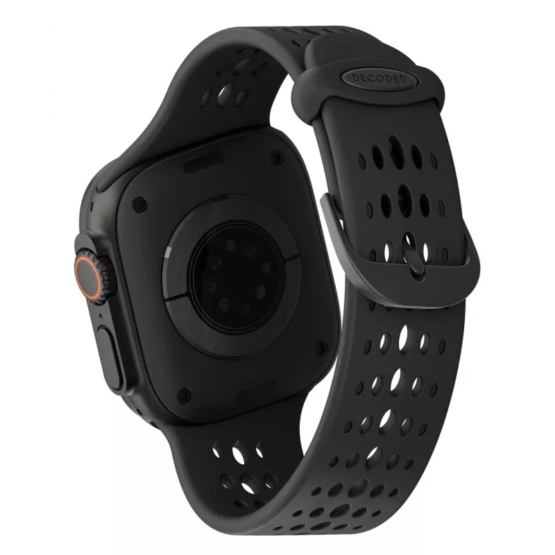 Decoded Silicone Ares O Band - Silikonarmband für Apple Watch 44/46/49 mm (schwarz)