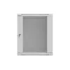Rack-Schrank wandmontiert 19 Zoll 12HE 540x350 grau Glastür (flach Pack)