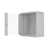 Rack-Schrank wandmontiert 19 Zoll 12HE 540x350 grau Glastür (flach Pack)