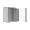 Rack-Schrank wandmontiert 19 Zoll 12HE 540x350 grau Glastür (flach Pack)