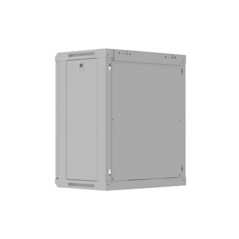 Rack-Schrank wandmontiert 19 Zoll 12HE 540x350 grau Glastür (flach Pack)