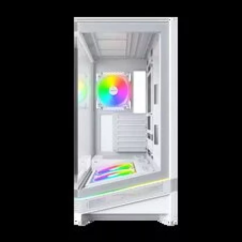 Montech Sky 3 PC-Gehäuse, Midi-Tower, ATX, ARGB, gehärtetes Glas – Weiß