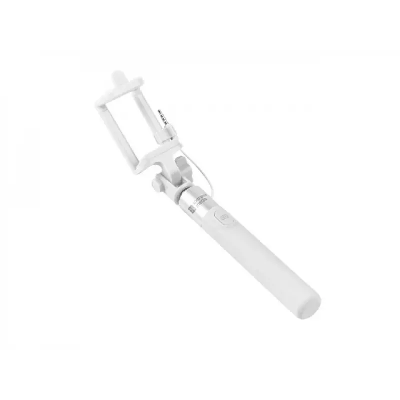 Selfie-Stick Monopod kabelgebunden weiß