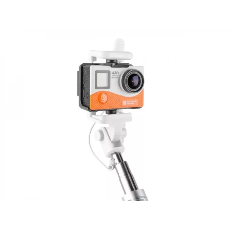 Selfie-Stick Monopod kabelgebunden weiß
