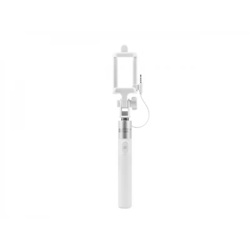 Selfie-Stick Monopod kabelgebunden weiß