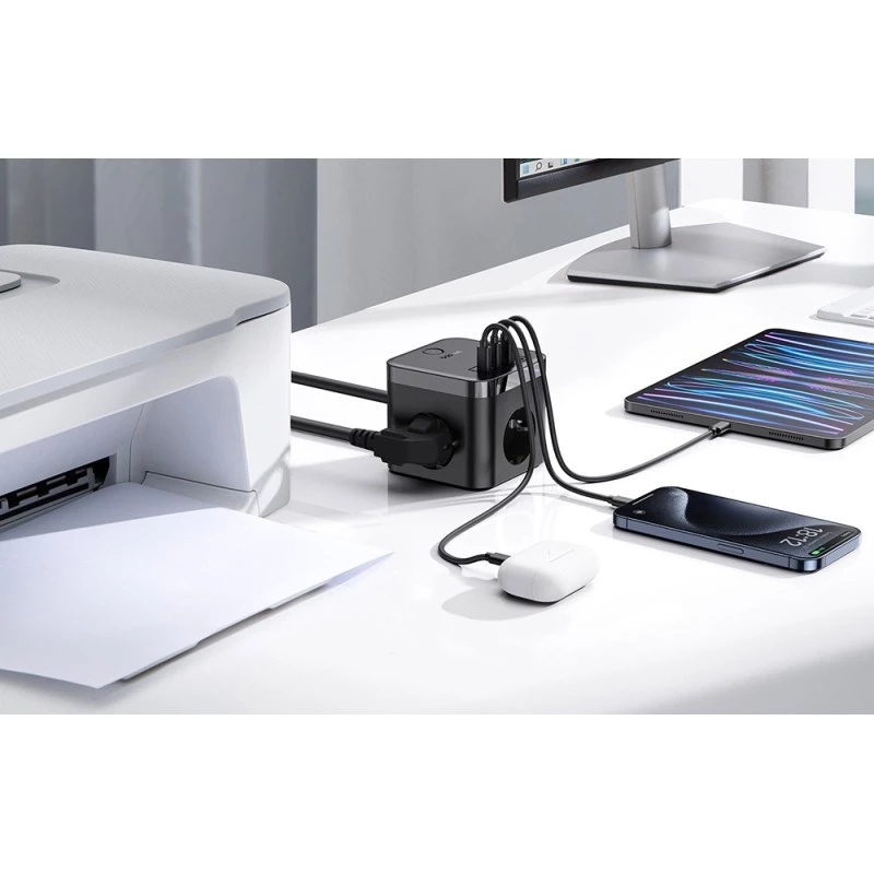 Baseus PowerCombo Universal Mehrfachsteckdose Inneneinsatz Schwarz