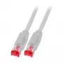 EFB RJ45 Patchkabel Cat.6A S/FTP LSZH Draka UC900 TM21 Grau 0,2m