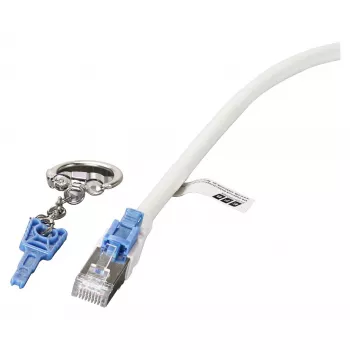 EFB RJ45 Patchkabel Cat.6A S/FTP LSZH BC AWG26 abschließbar weiß 0,5m