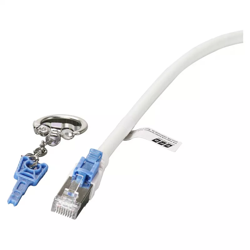 EFB RJ45 Patchkabel Cat.6A S/FTP LSZH BC AWG26 abschließbar weiß 0,5m