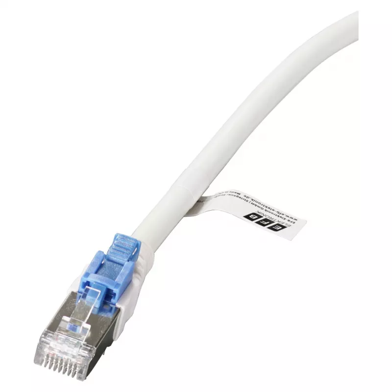 EFB RJ45 Patchkabel Cat.6A S/FTP LSZH BC AWG26 abschließbar weiß 0,5m