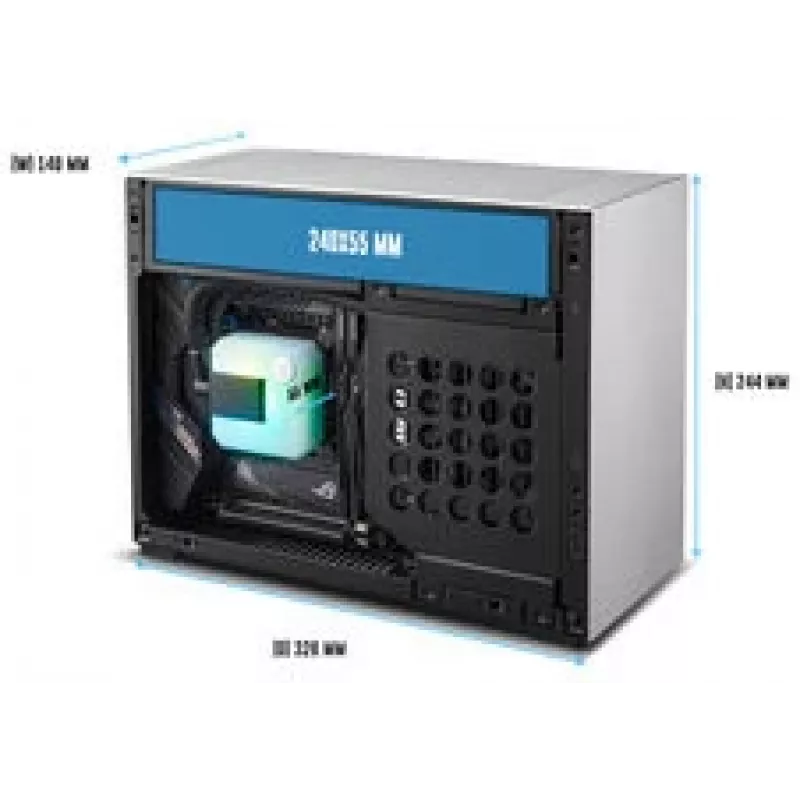 Lian Li x DAN Cases A4-H2O PC-Gehäuse, Mini-Gehäuse, Mini-ITX, PCIe 5.0 Riser – Silber