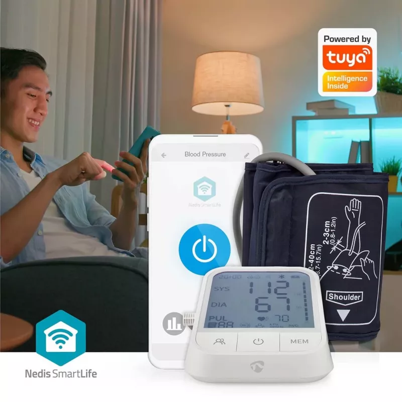 Blutdruckmessgerät Nedis SmartLife BTHBP10WT LCD 22-42 cm