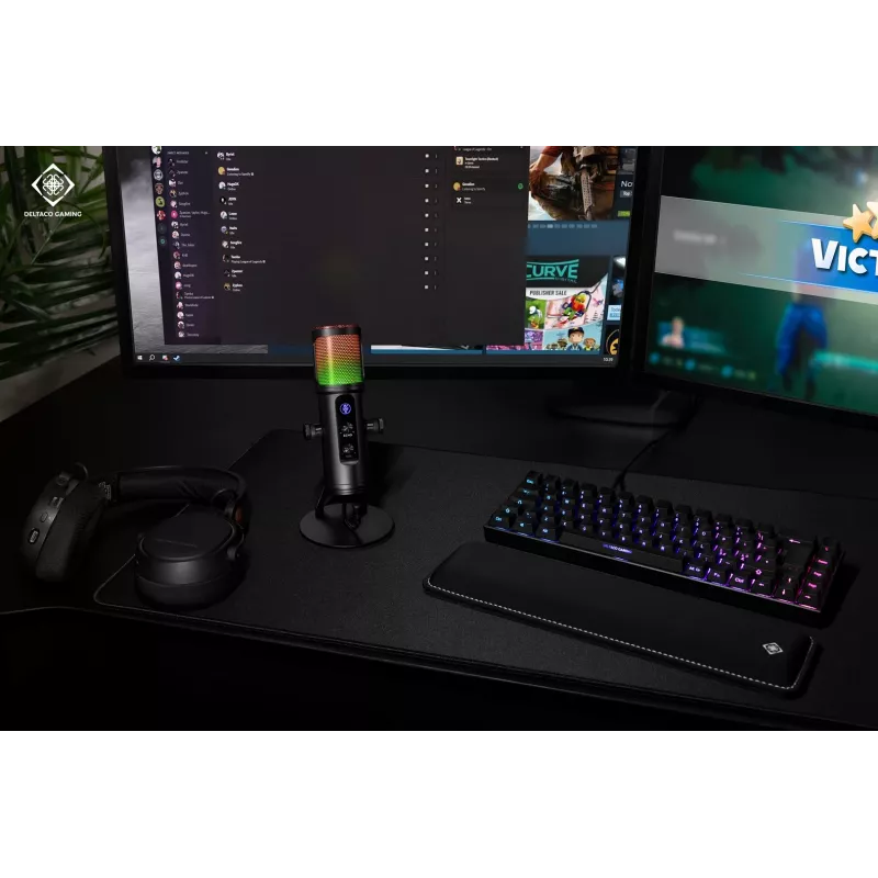 Deltaco Gaming RGB Streaming-Mikrofon schwarz